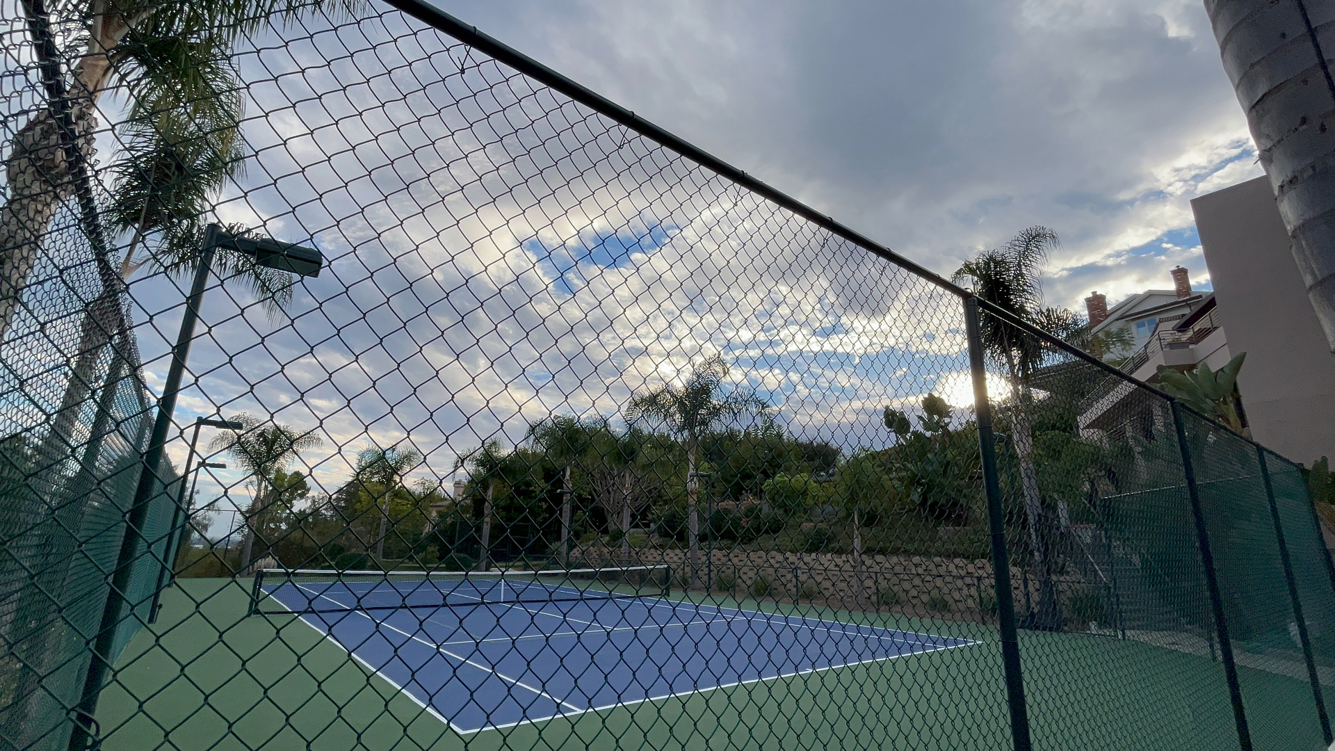 Chain-Link Enclosed Tennis Court — Coastal SoCal