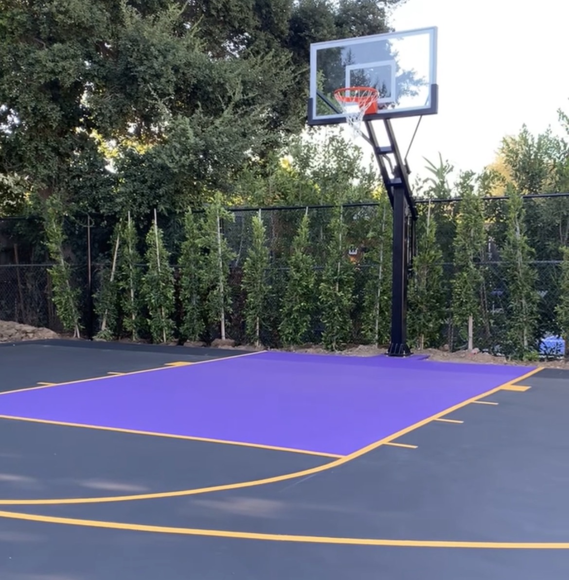 Lakers-Themed Half Basketball Court — Southern California